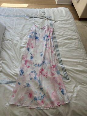 French Connection Pastel Pink & Blue Satin dress